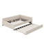 Lit plateforme tapissier Amandra avec port USB et lit gigogne simple-1737590198