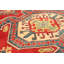 Tapis unique en laine noué à la main style ouzbé des années 2010 de 6 pi 8 po x 9 pi 7 po rouge Araina