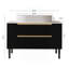 Meuble-lavabo de 36 pouces, autoportant ou fixé au mur avec lavabo intégré en céramique et tiroirs à fermeture en douceur