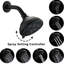 Pommeau de douche noir mat 4,72 po - Haute pression, 6 modes, protection anti-obstruction, débit d'eau de 1,8 gal/min en cas d'obstruction réglable, antirouille.