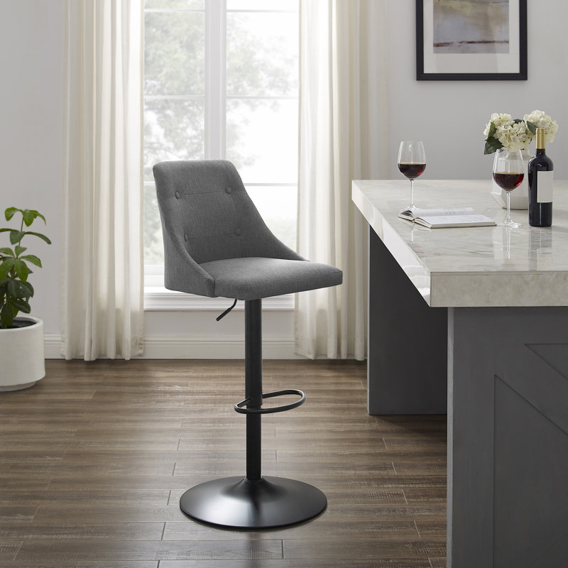 Tabouret de bar pivotant à hauteur réglable Tyaisa, gris