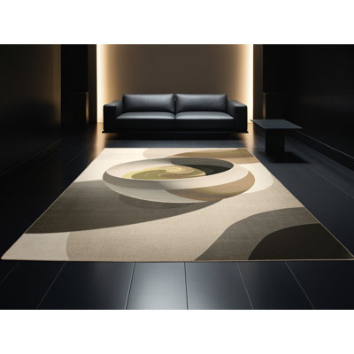 Tapis beige lavable à la machine en matcha bol matcha moderne