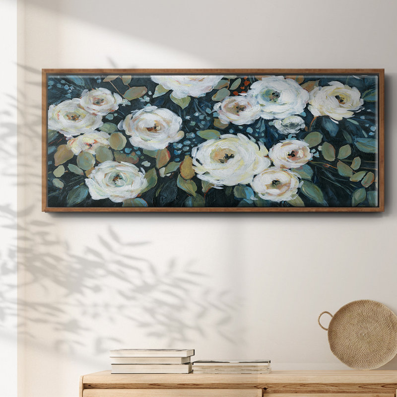 Moonlit Garden I- Framed Canvas