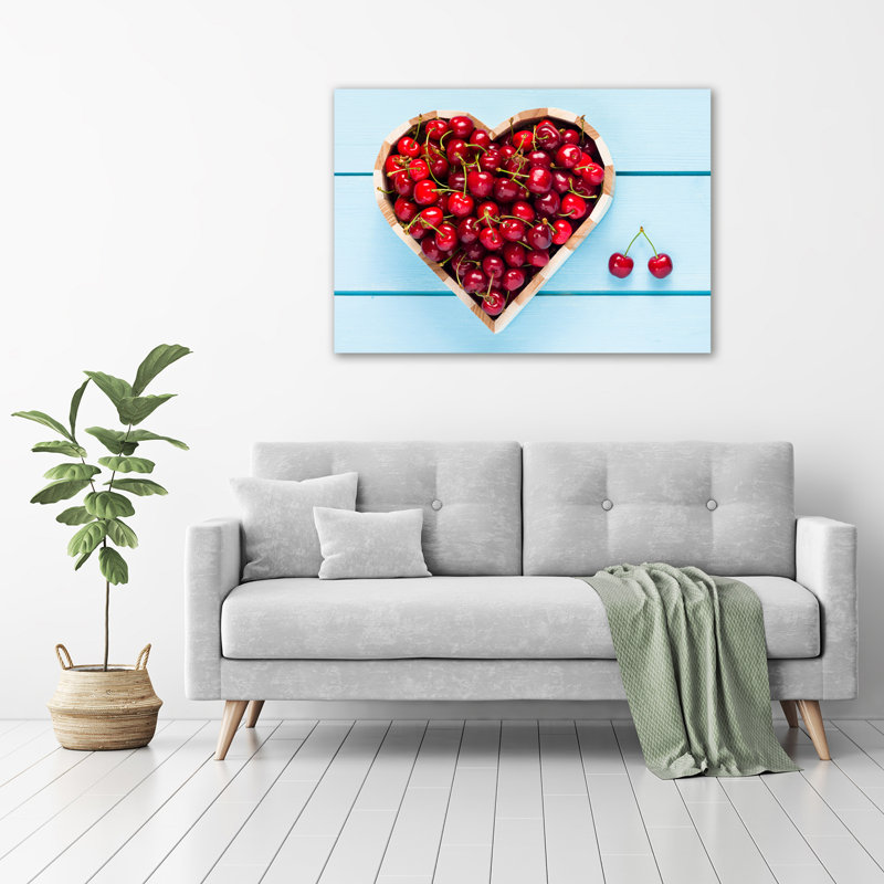Heart From Cherry - Wrapped Canvas Print