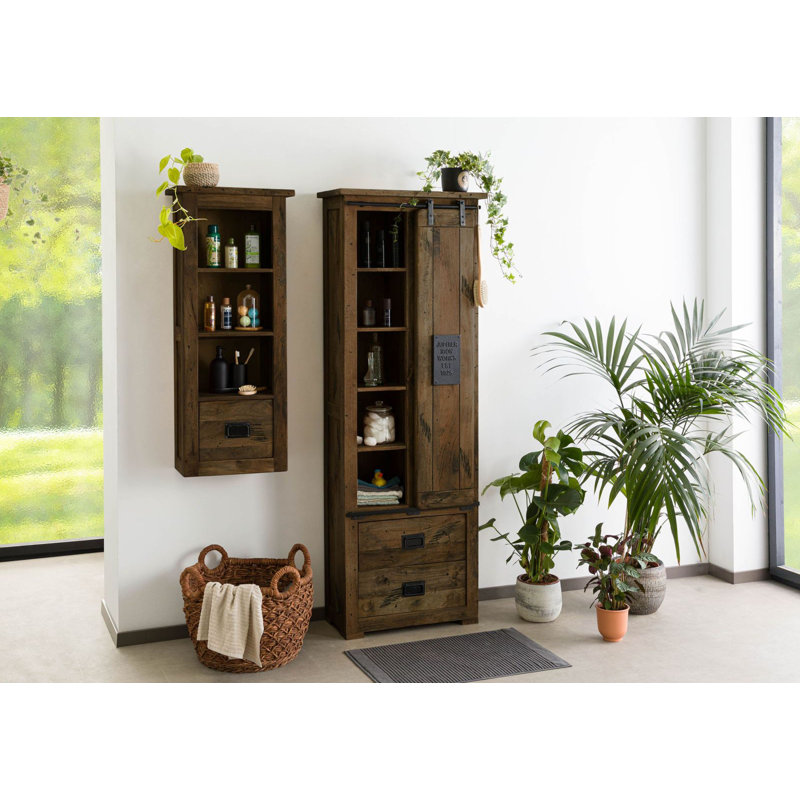 1 Door Wardrobe, Brown Lacquered