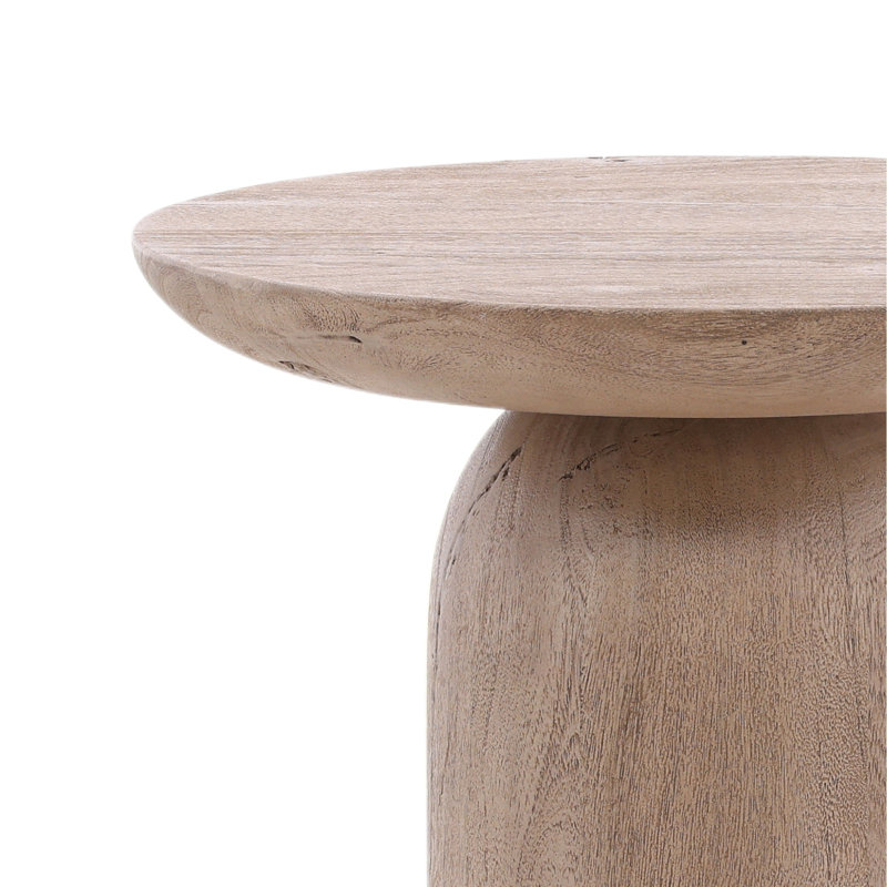Lorin Acacia Wood End Table, Gray - Small, 23" H x 16" W x 16" D, Brown/Tan/Natural Wood