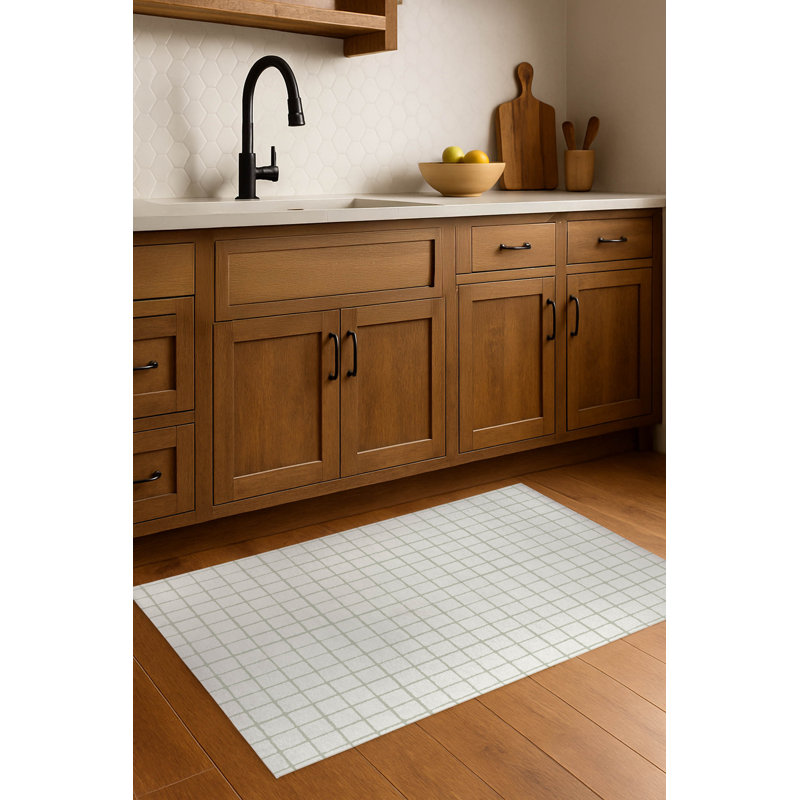 Tapis de cuisine antidérapant Rebar, Vert clair, Rectangle 4pi x 6 pi