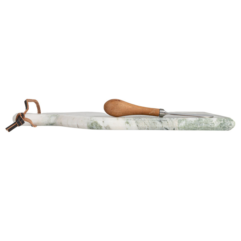 Marble And Wood Cutting Board With Knife