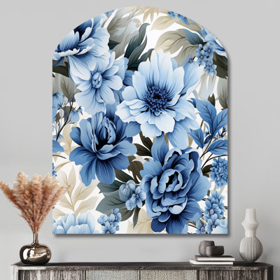 Iola - Arch floral Metal Wall Art, Asymmetrical Metal Wall Sculpture Print