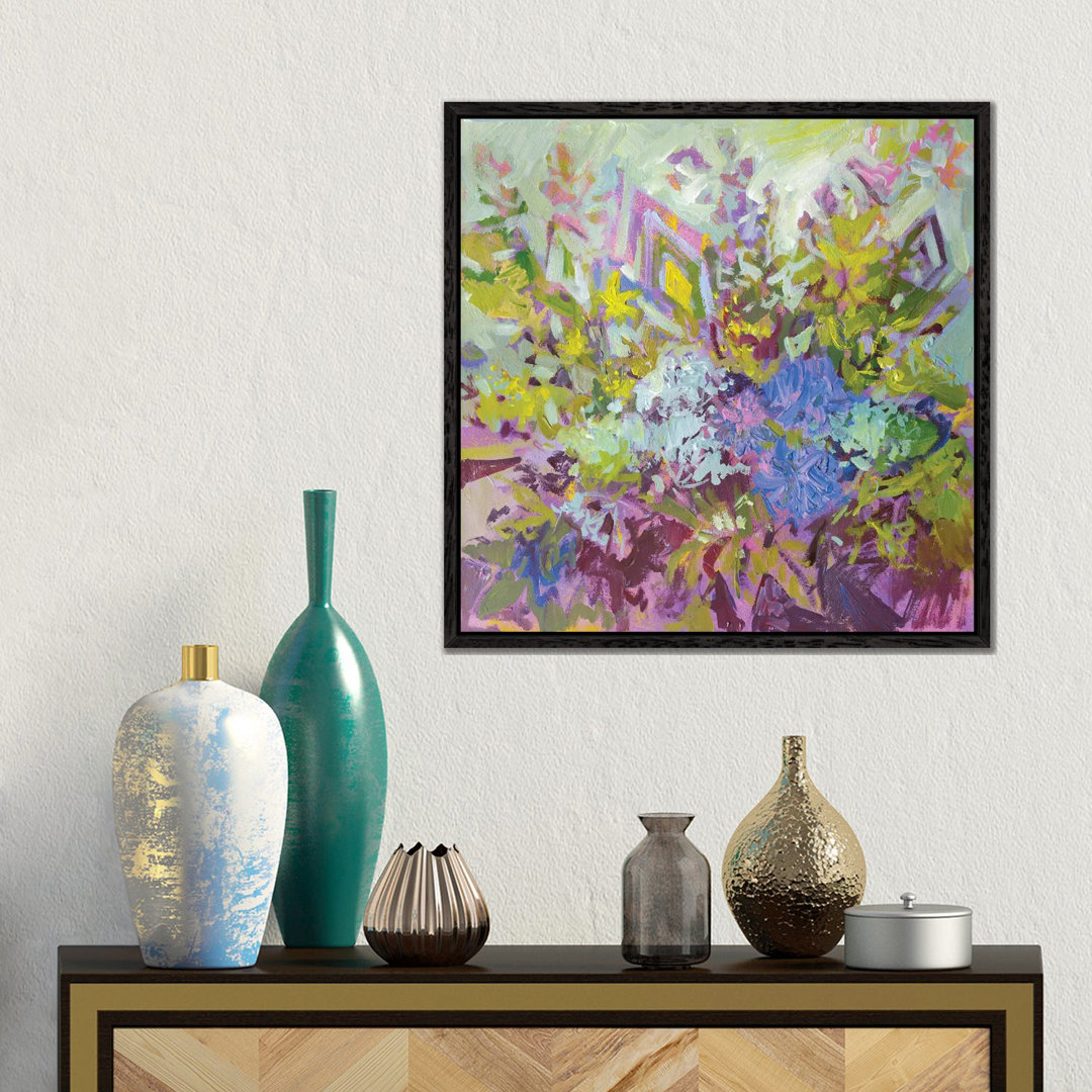 Blumenmosaik von Ekaterina Prisich - Galerie-verpackte Leinwand Giclée auf Leinwand