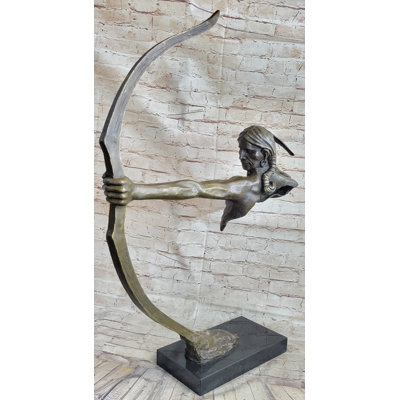 Native American Indian Archer Abstract Bronze Statue Sculpture Figure Mario Nick 33 Inches X 22 Inches