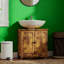 Armoire de meuble-lavabo sous le lavabo avec 2 portes et tablette réglable, brun rustique (sans lavabo de salle de bain)