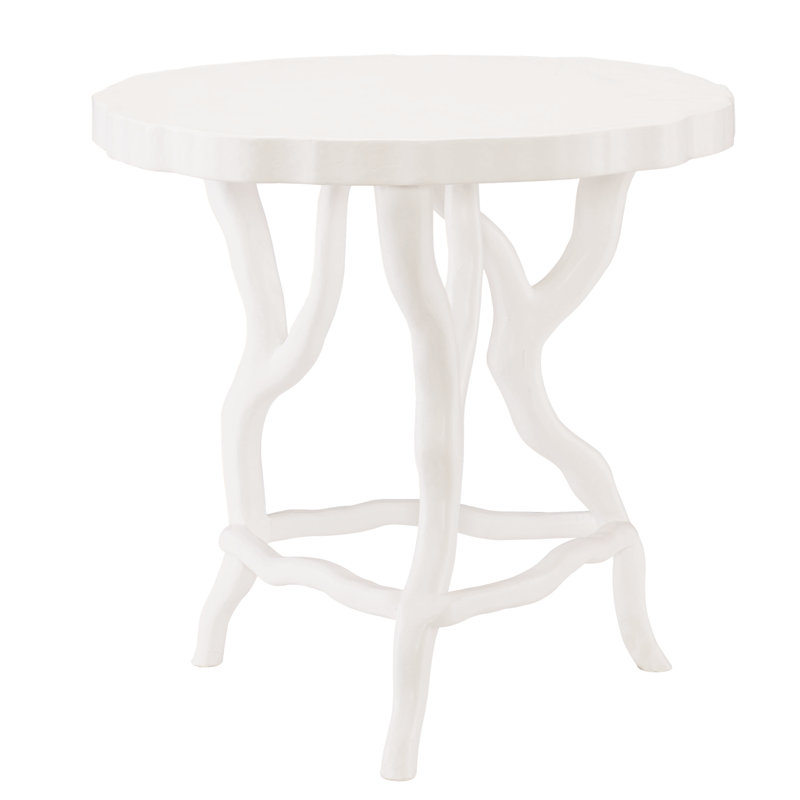 Arbor Transitional Round Chairside Table in Chalky White