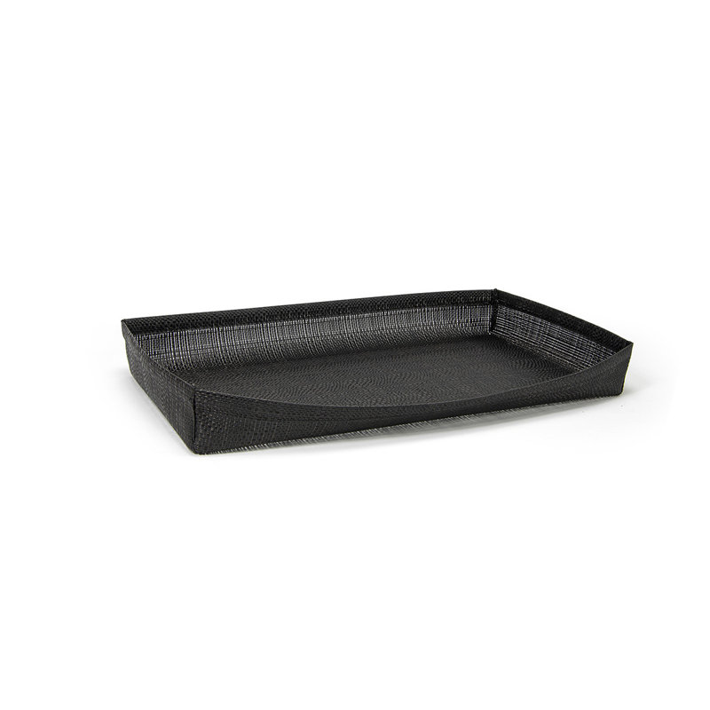 Panier en plastique Metroweave®, Tissage aléatoire noir, H 2,5 po x l 20 po x P 12 po