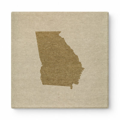 Georgia State Silhouette - art mural carré sur toile