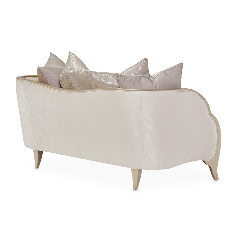 Malibu Crest 70'' Recessed Arm Loveseat, Cloud White 100% Polyester