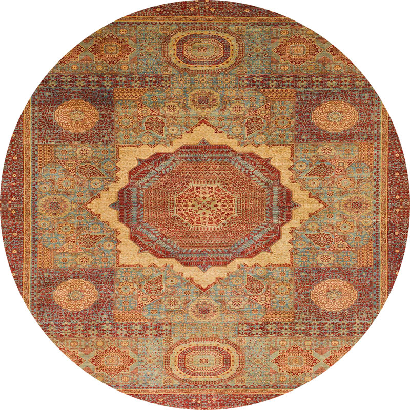 Tapis abstrait moderne 1475, Rond 5 pi