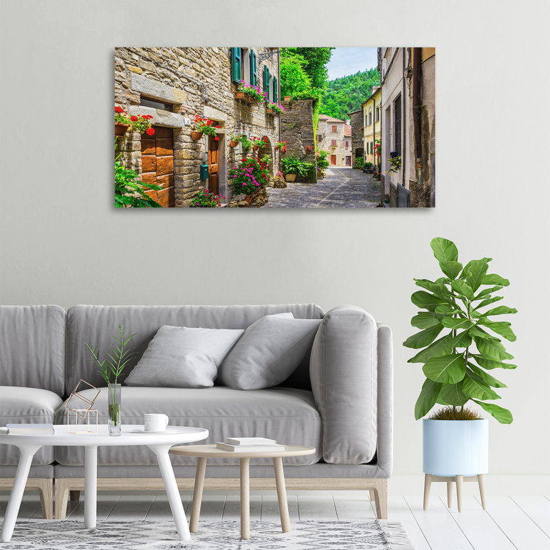 A Charming Street - Wrapped Canvas Print