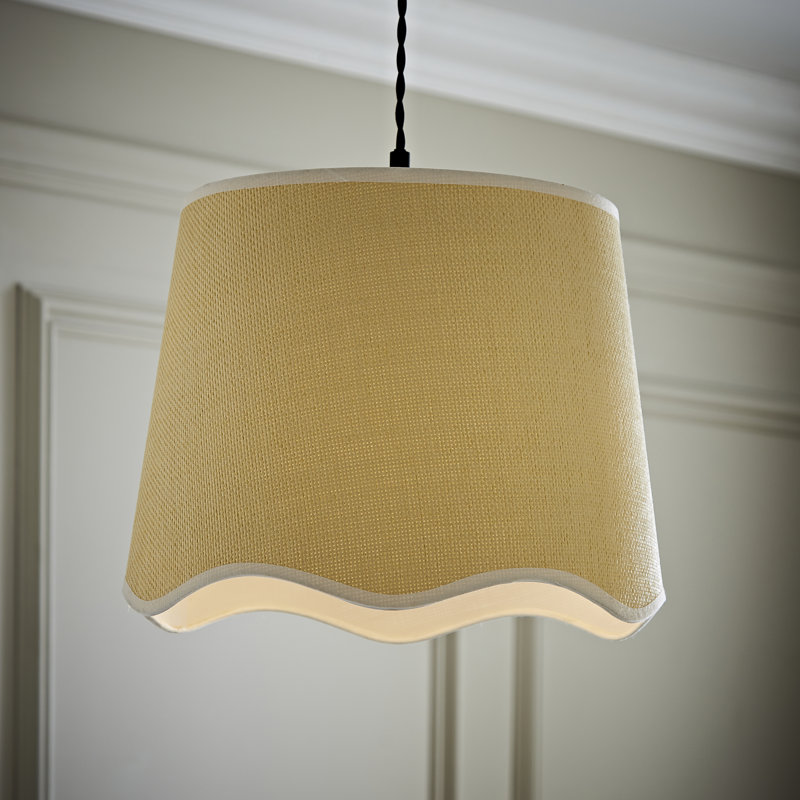 27cm H Fabric Empire Lamp Shade ( Slip-On ), Natural/White