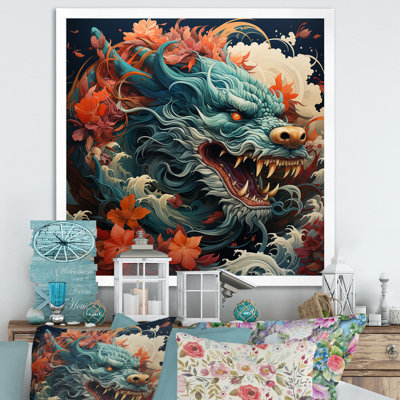 Japanese Dragon On The Wave Off Kanagawa II - Dragons Wall Art