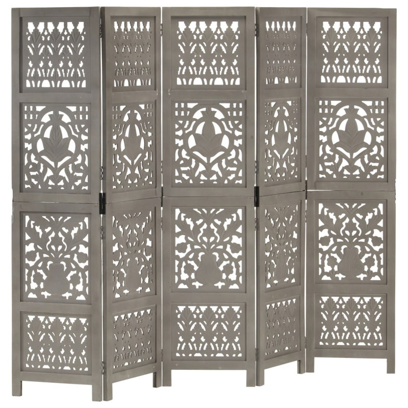 Blondell 165cm H Folding Room Divider, Grey, 5