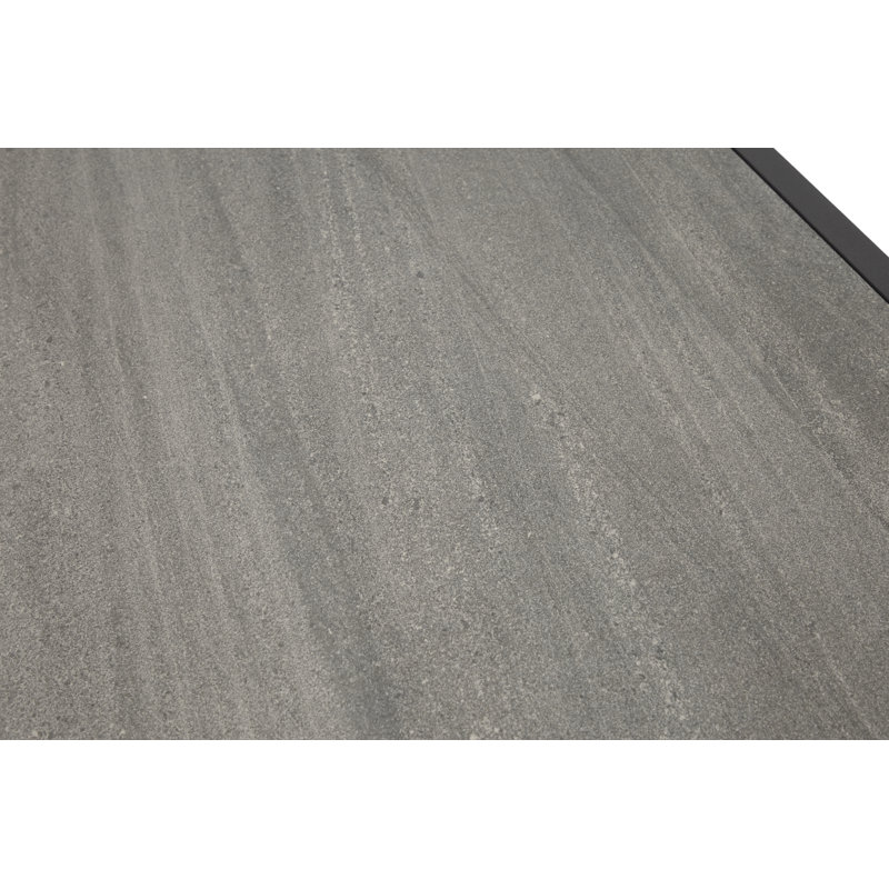 Kapila Rectangular Metal Outdoor Dining Table , 195cm cm W 90cm cm D, Grey