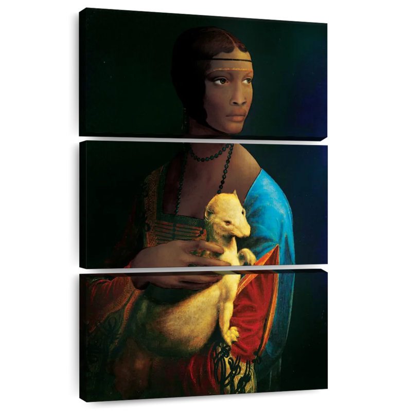 Leisha, la Dame à l'hermine, d'inspiration afro-américaine, H 74 po x l 48 po