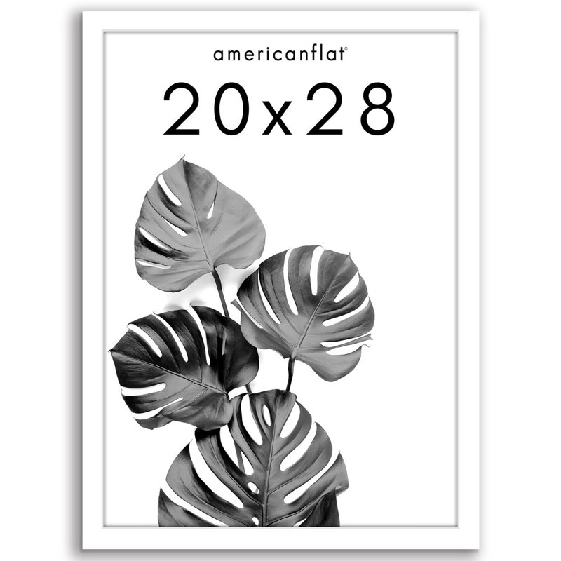 Affiche Bezuchov - Cadre photo en bois avec housse en plexiglas, Blanc, L 20 po x H 28 po