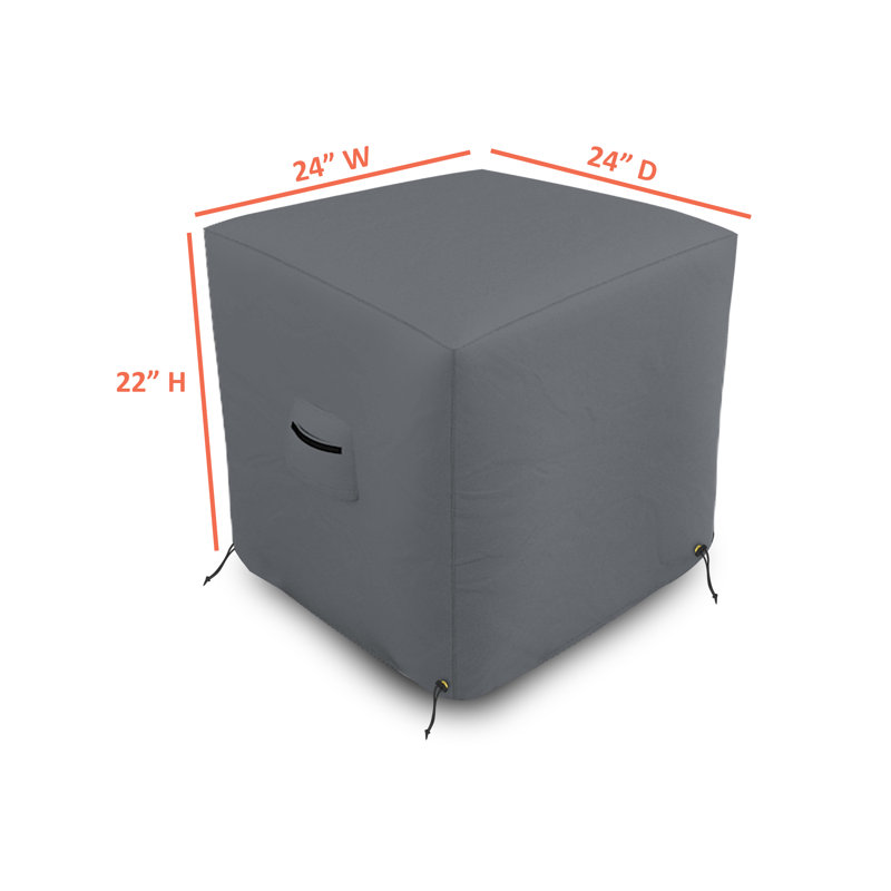 Heavy-Duty Waterproof Outdoor Air-Conditioner Cover, Durable & UV-Resistant Patio Square AC Cover, 22" H x 24" W x 24" D