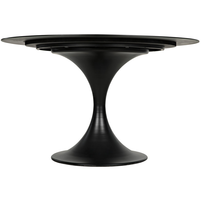 Mid-Century Modern 48" Round Wood Dining Table