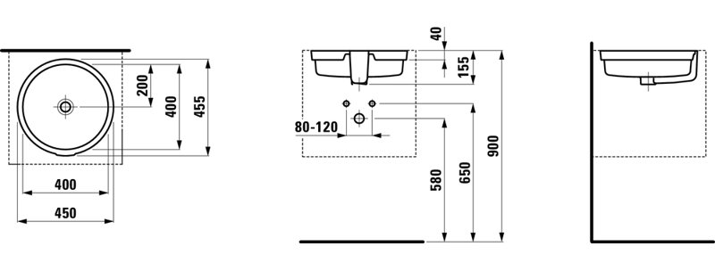 Living 15.75 in. L Bathroom Sink, Without Hole