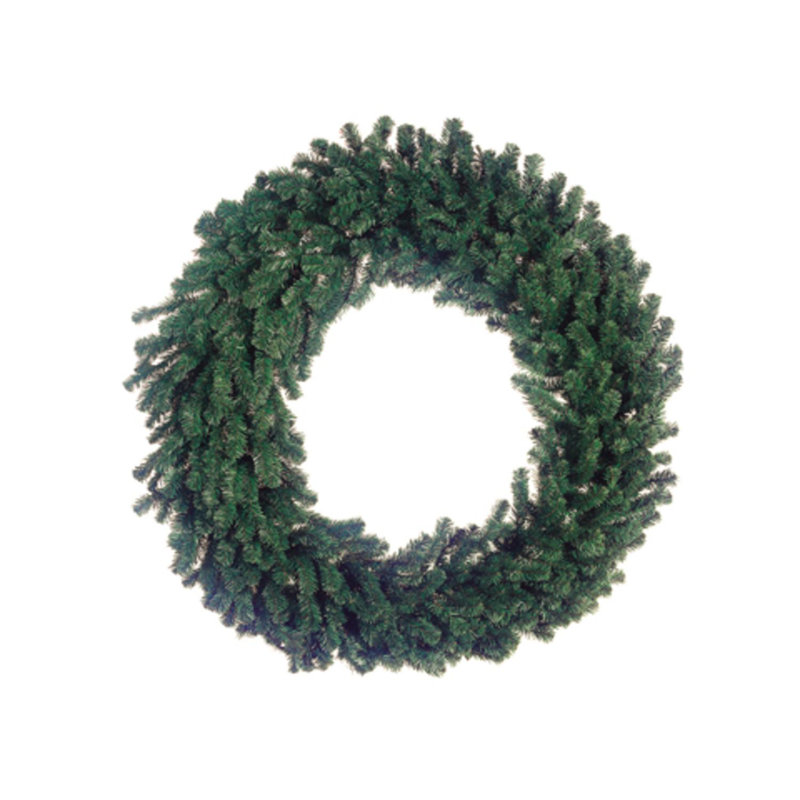 Couronne de Noël artificielle en pin vert de luxe vert - 48 pouces non éclairé