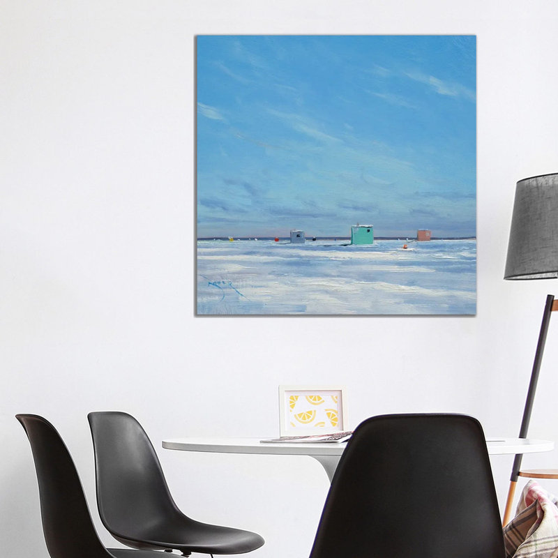 Ice Houses on the Banana Bar Lake Mille Laces 1 Piece Wrapped Canvas Painting, 93.98 cm H x 93.98 cm W x 3.175 cm D