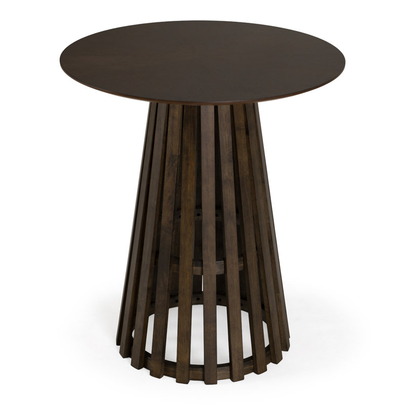 Weiss - Table de bar ronde Mid-Century moderne en wengé, Wenge