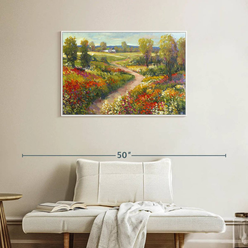 Promenade matinale II, Cadre flottant blanc, 37 po x 25 po