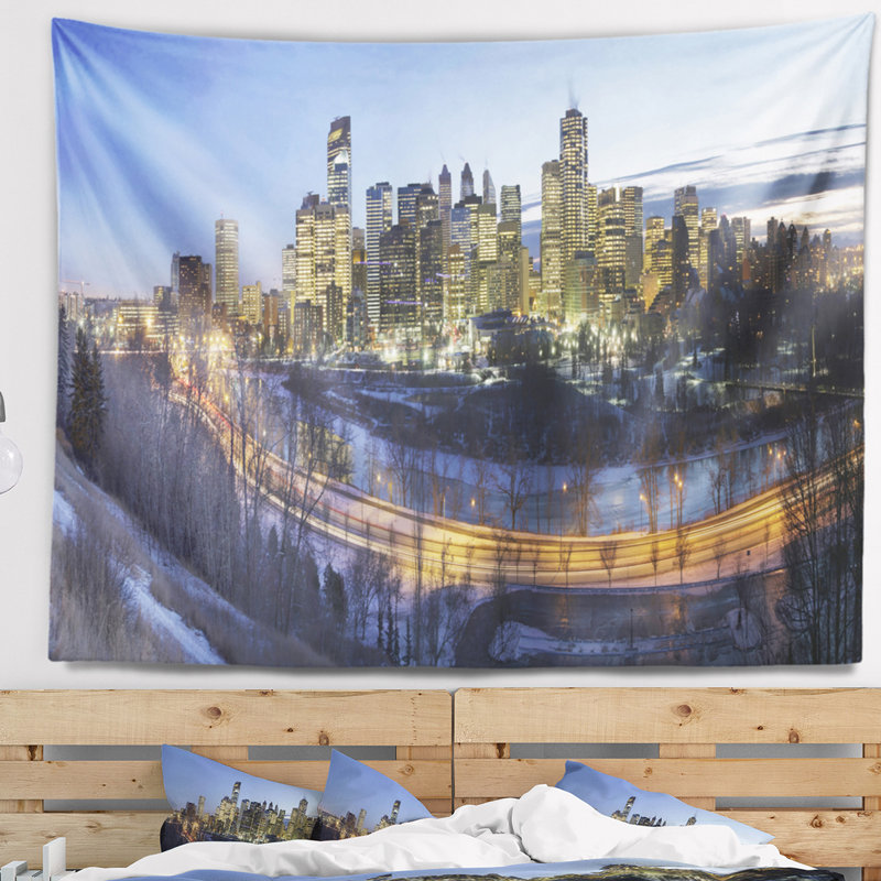 Photo centre-ville de calgary tapisserie Cityscape, H 32 po x l 39 po