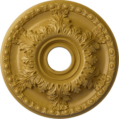Endurathane Granada Ceiling Medallion, 18"OD x 3 1/2"ID x 2 1/2"P (Fits Canopies up to 6 5/8"), Hand-Painted Iridescent Gold Finish