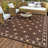 8' x 10' Waterproof Reversible Outdoor Rug, Plastic Straw Weave, Lightweight and Easy-Clean Patio Mat for Deck, Backyard, Camping or RV Use, Brown Coffee-422947558-422947557