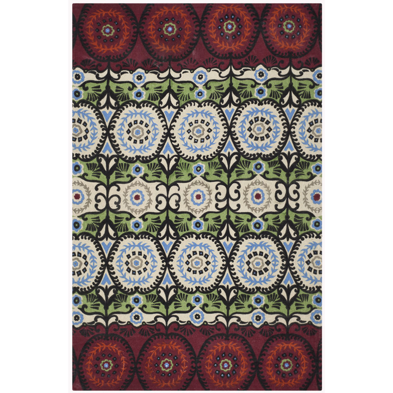 Allison Cedar Brook Hand Loomed Cotton Ikat Rug, Rectangle 2'3" x 3'9"