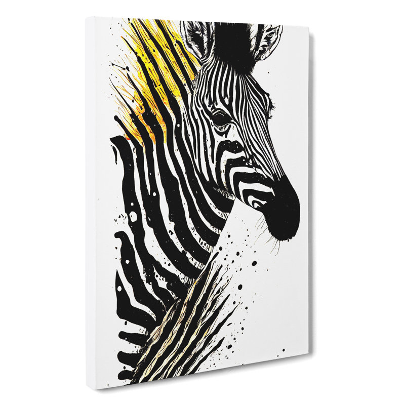 Eccentric Zebra - Wrapped Canvas, 76cm H x 50cm W