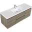 Meuble-lavabo flottant moderne avec lavabo à surface solide pour un rangement élégant dans la salle de bain