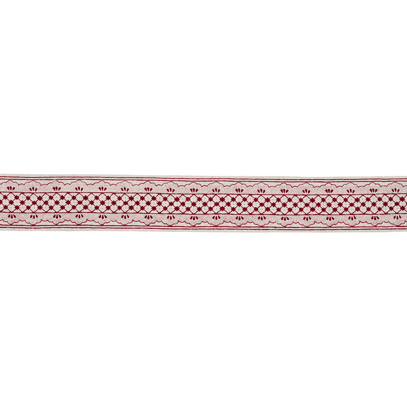 Schumacher x Mary McDonald Davison Scalloped Tape, Crimon/White