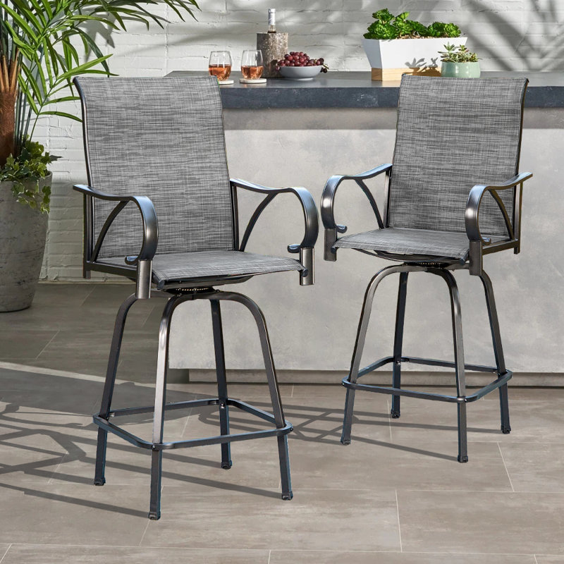 Lark Manor Alyne Powder Coated Steel Outdoor Stool & Reviews | Wayfair