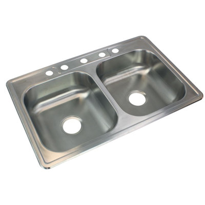 33'' L Double Bowl Stainless Steel Kitchen Sink