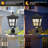 18-In Black Frozen Ice Glass Outdoor Solar Post Light Dusk-To-Dawn