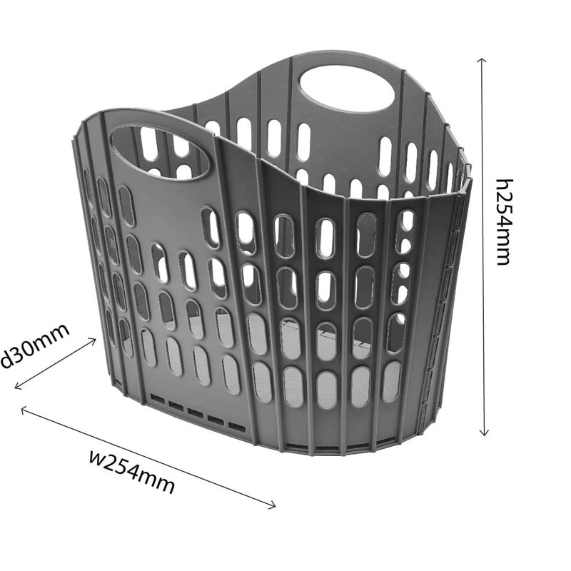Plastic Laundry Hamper, Grey/Mint