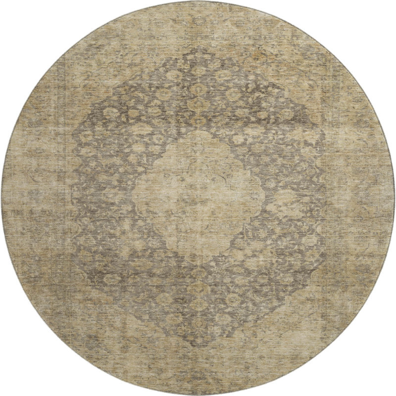 Premium Machine Washable Honig AMF1657 Global Rug, Round 8'