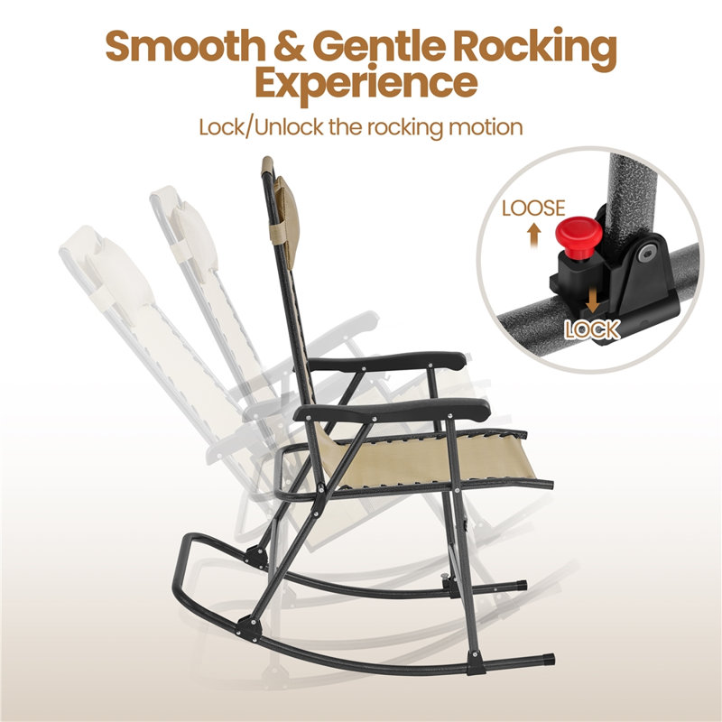 Patio Lounge Camping Chair, Beige