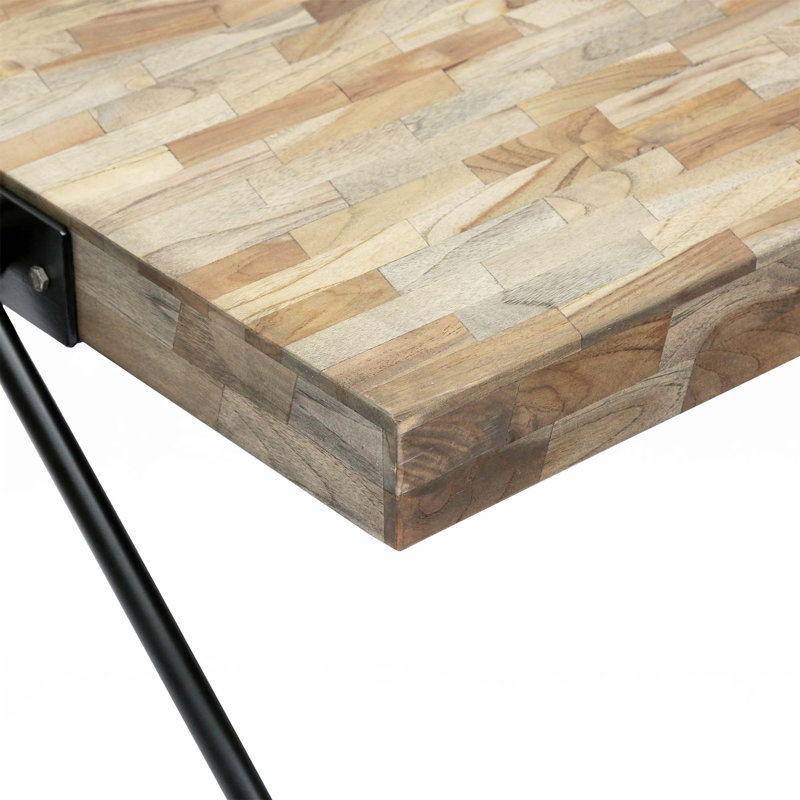 Meroy Round Mango Wood and Iron Coffee Table