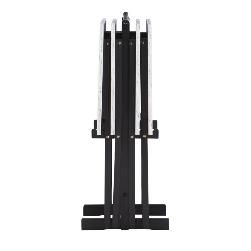 Ensemble de tables-plateaux pliables Riceboro , Noir / blanc